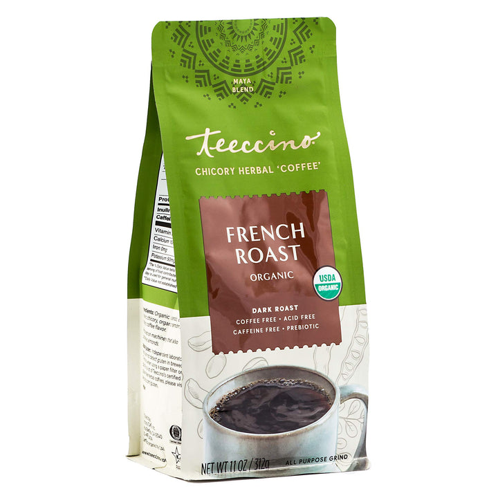 Teeccino Dark Roast Chicory Herbal Coffee, Caffeine Free, 11 oz