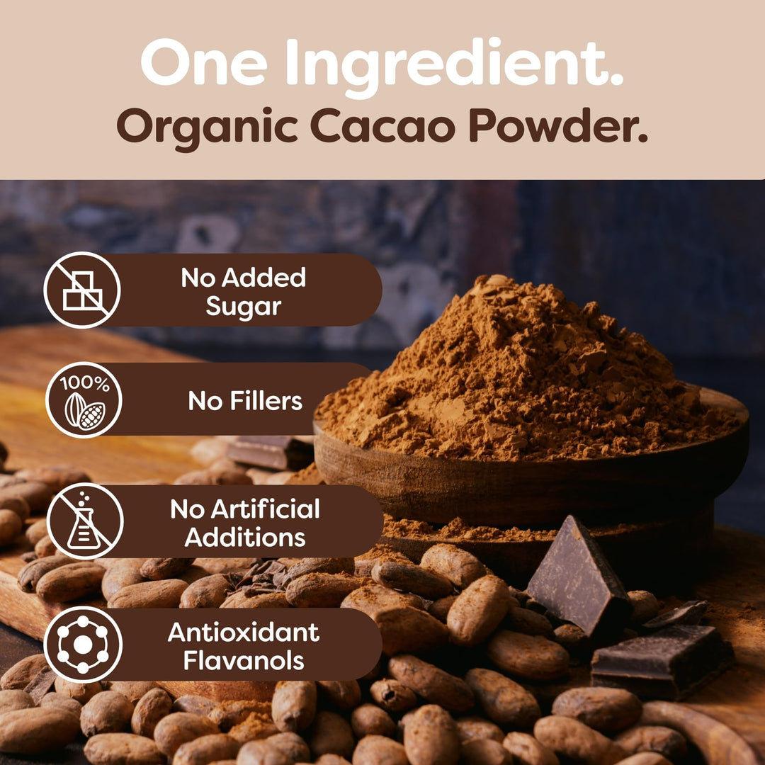 BetterBody Foods Organic Cacao Powder, Unsweetened, 16 oz