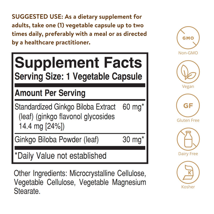 Solgar Super Ginkgo Vegetable Capsules, 120 Count