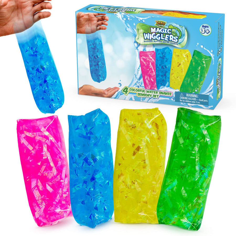 YoYa Toys Magic Wigglers Water Snake Fidget Toy, 4 Count