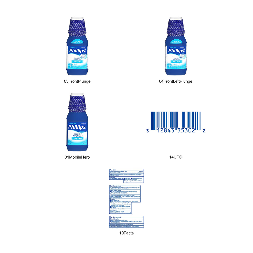 Phillips' Milk of Magnesia Liquid Laxative, 12 fl oz