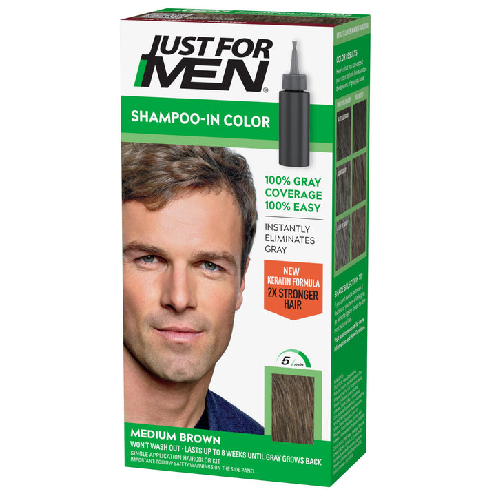 Just for Men Shampoo-In Color, Medium Brown H-35, 1 Count