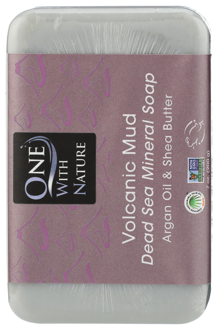 One With Nature Volcanic Mud Soap Bar, 7 oz