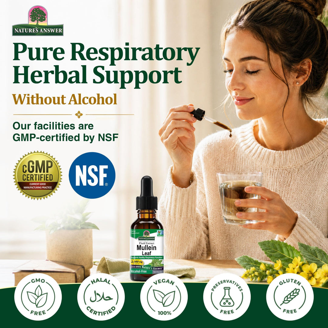 Nature's Answer Mullein Leaf Herbal Supplement, 1 fl oz