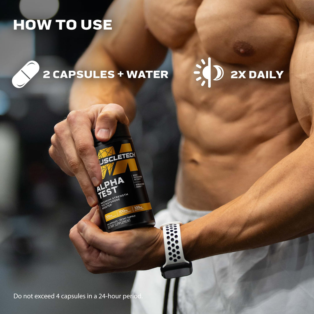 Muscletech Pro Series AlphaTest Testosterone Booster, 120 Count
