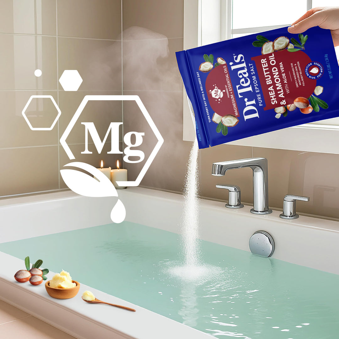 Dr Teal's Epsom Salt Magnesium Soak, Shea Butter & Almond Oil, 3 lb