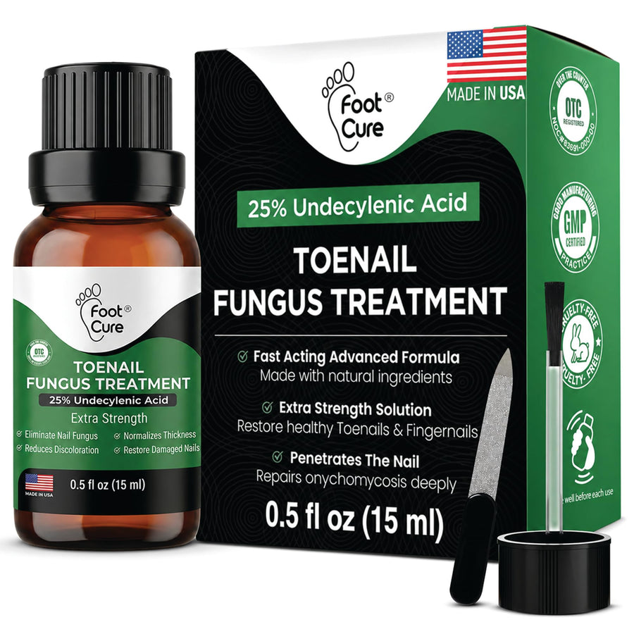 FOOT CURE Extra Strong Finger & Toenail Fungus Treatment, Organic, USA Made
