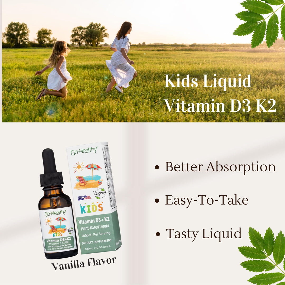 Go Healthy Natural Kids Vitamin D3 K2 Liquid Drops