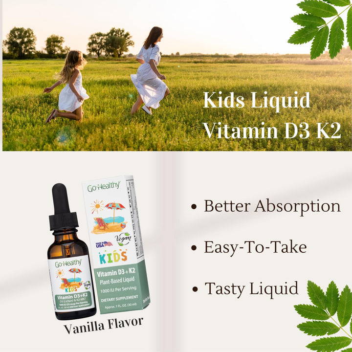 Go Healthy Natural Kids Vitamin D3 K2 Liquid Drops