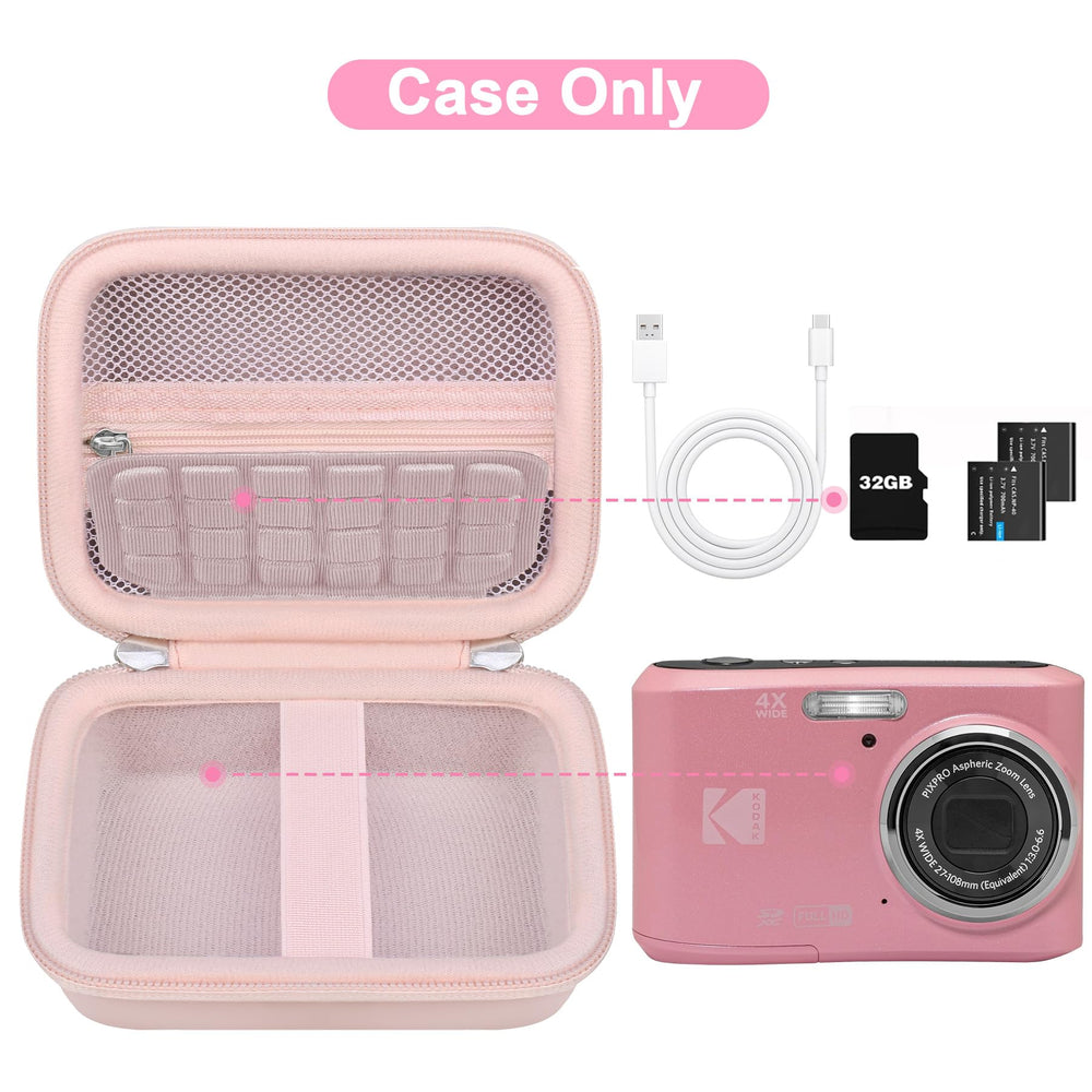 Canboc Carrying Case for Kodak PIXPRO FZ55 and FZ45 Digital Camera, Pink