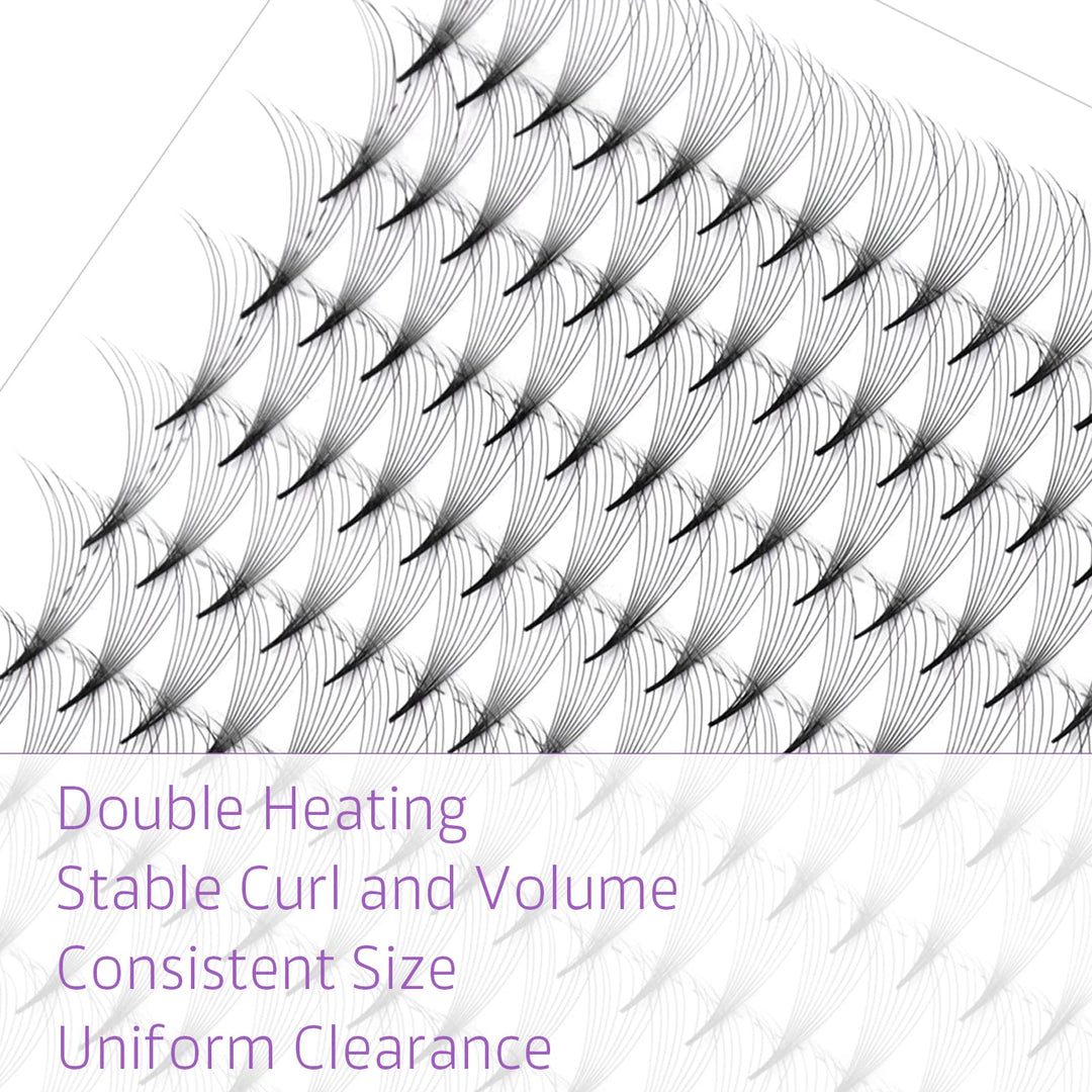 EMEDA Pre Made Fans Eyelash Extensions, 8D 0.07 C, Mix 8-14mm