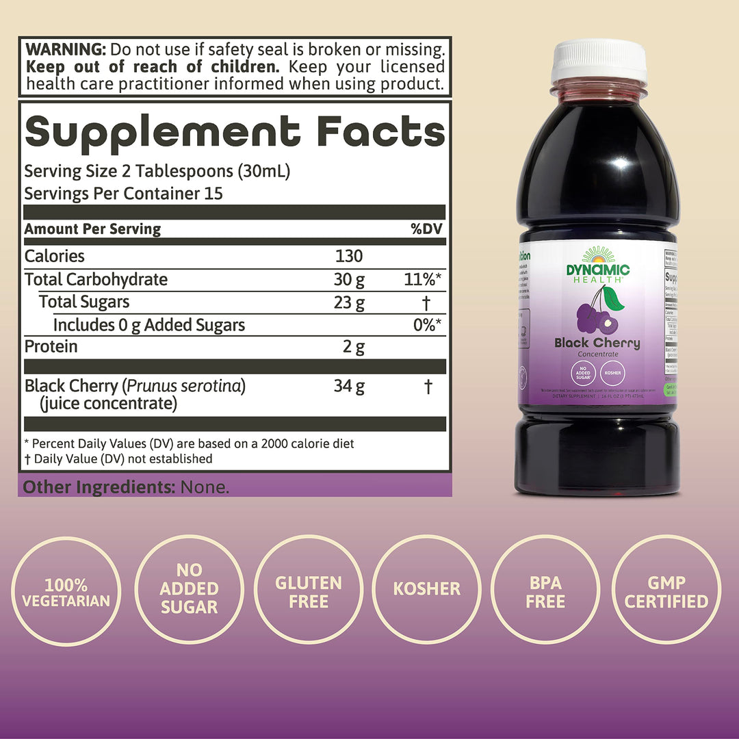 Dynamic Health 100% Pure Black Cherry Juice Concentrate, 16 oz
