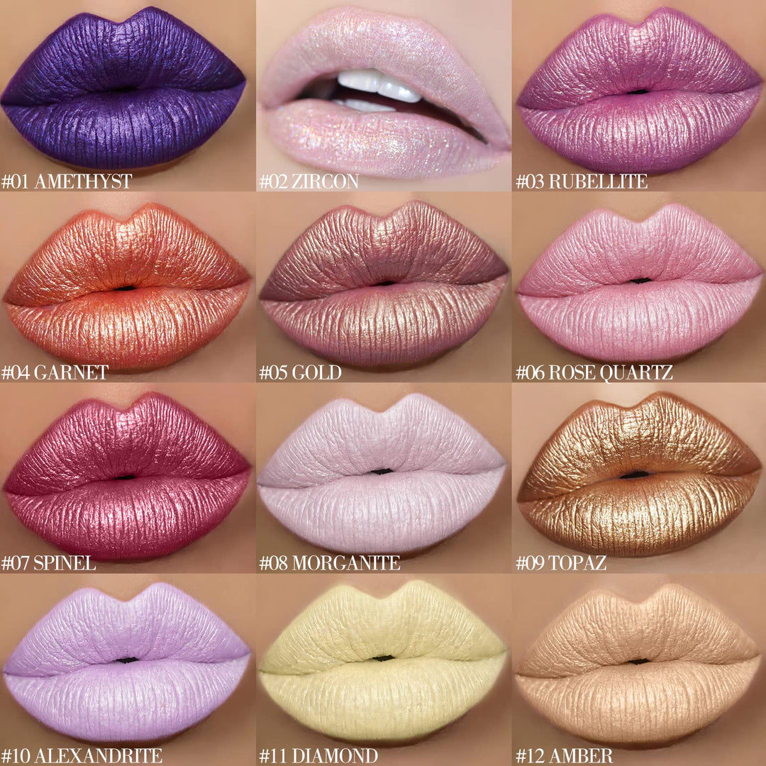FOCALLURE Metallic Chameleon Liquid Lipstick, 02 Zircon