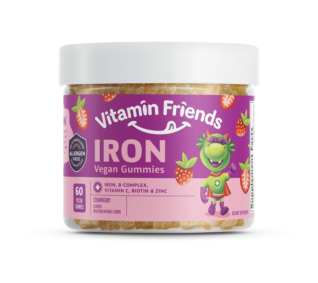 Vitamin Friends Kids Multivitamin and Iron Gummies, Strawberry, 60 Count