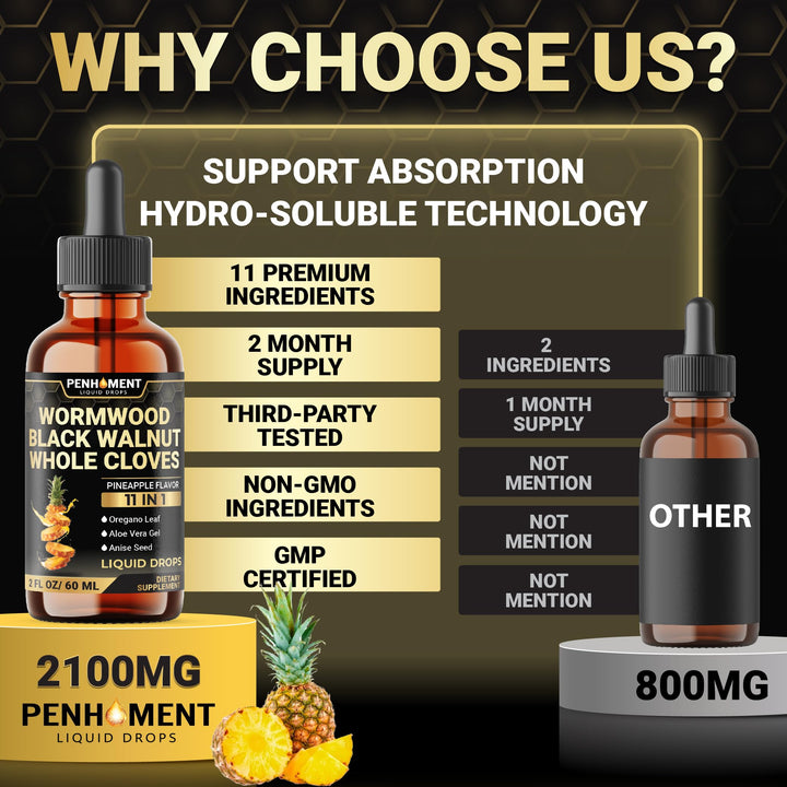 Penhoment Liquid Wormwood Drops, Pineapple Flavor, 2 fl oz