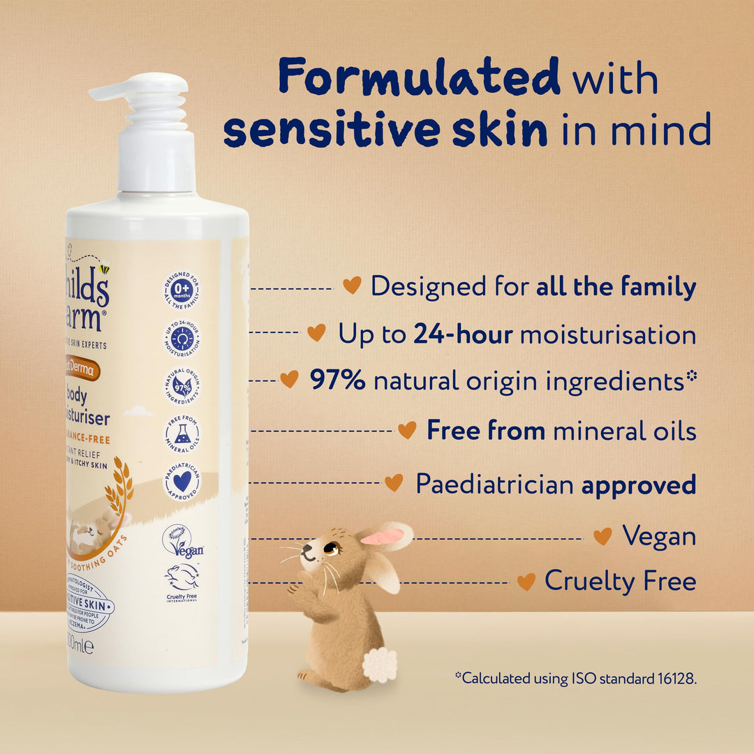 Childs Farm OatDerma Body Moisturiser, Fragrance Free, 500 ml