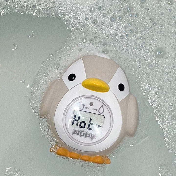 Nuby Penguin Baby Bath Thermometer, Grey