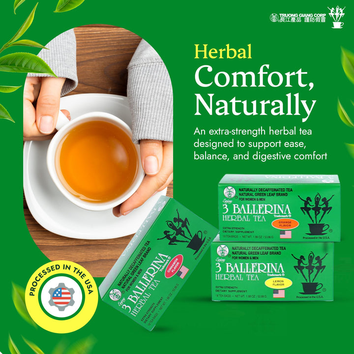 3 Ballerina Diet Tea Extra Strength, Orange Lemon Cinnamon, Pack of 3
