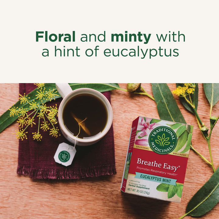 Traditional Medicinals Breathe Easy Tea, Eucalyptus Mint, 16 Count