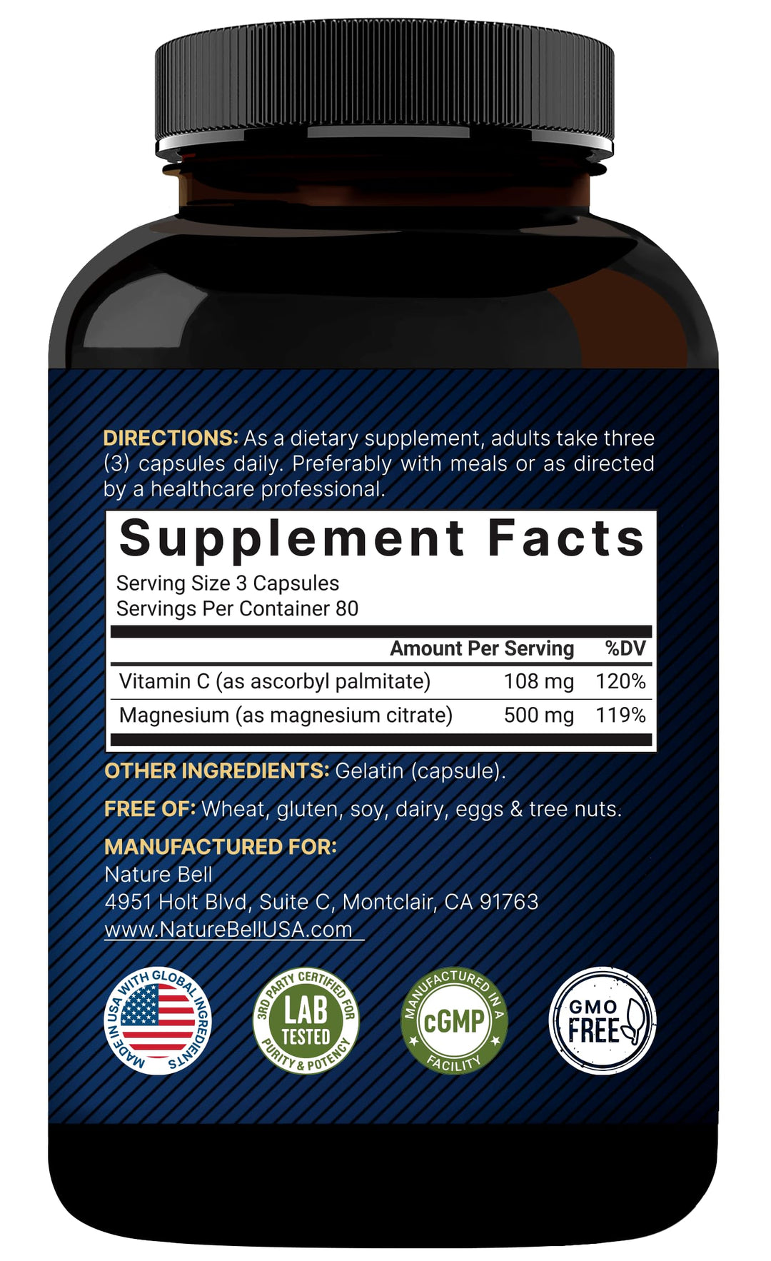 NatureBell Magnesium Citrate 500mg, 240 Count