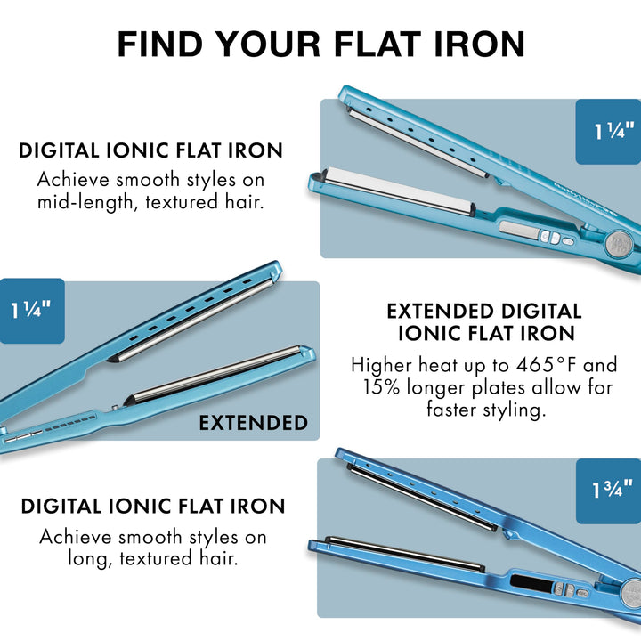 BaBylissPRO Nano Titanium Ionic Flat Iron Hair Straightener, 1/4 in