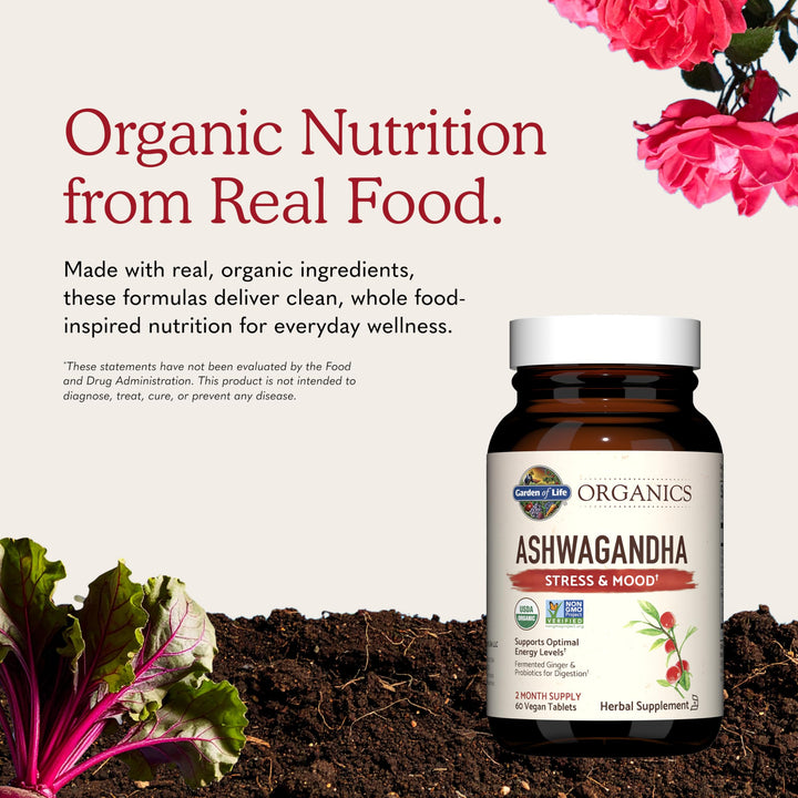 Garden of Life Ashwagandha With Probiotics And Ginger, 60 Count