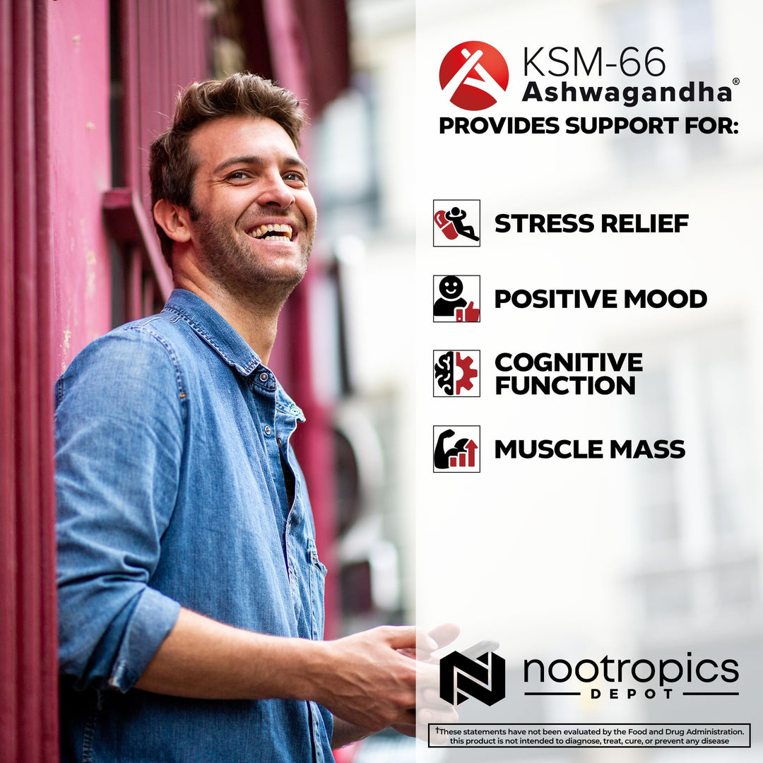 Nootropics Depot KSM-66 Ashwagandha Capsules, 300 mg, 90 Count