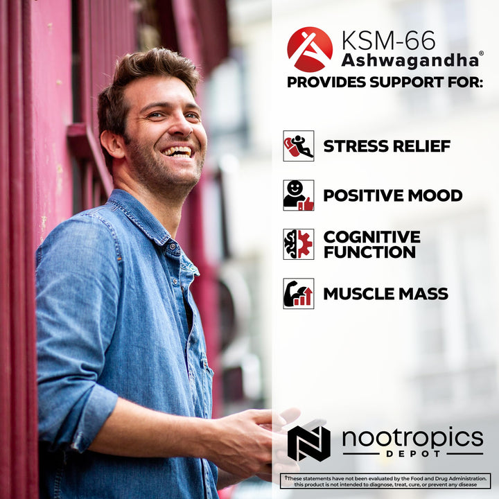 Nootropics Depot KSM-66 Ashwagandha Capsules, 300 mg, 90 Count