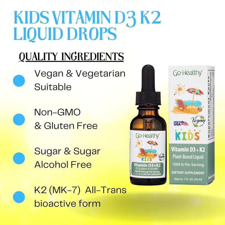Go Healthy Natural Kids Vitamin D3 K2 Liquid Drops