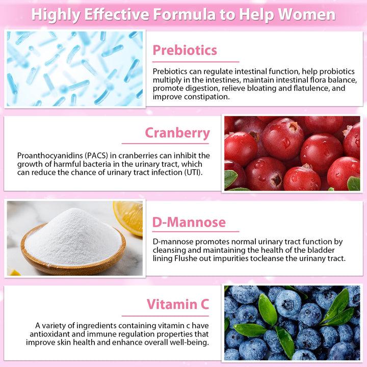 KFG Women's Probiotic Powder, Cranberry, 40 Count