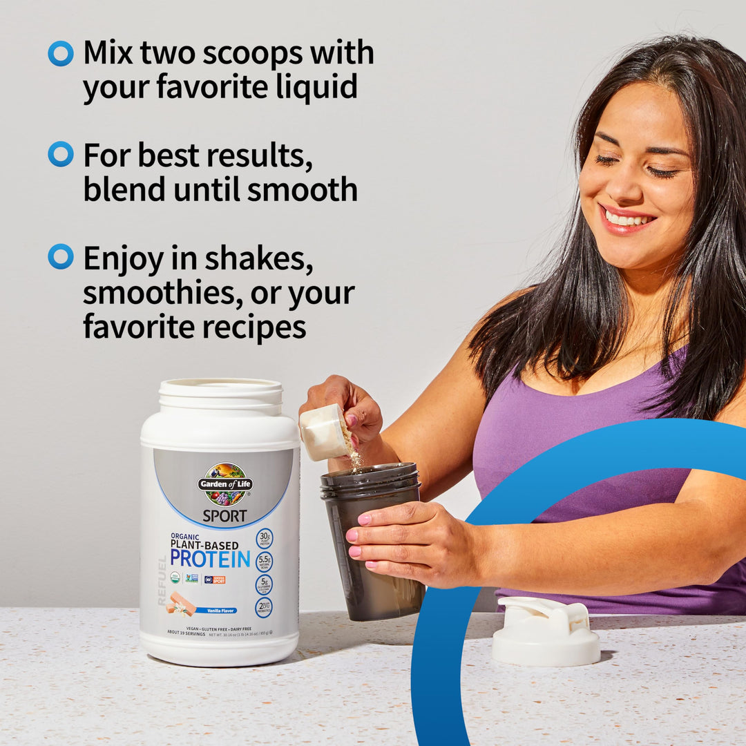 Garden of Life Sport Organic Plant-Based Protein, Vanilla, 28.4 oz