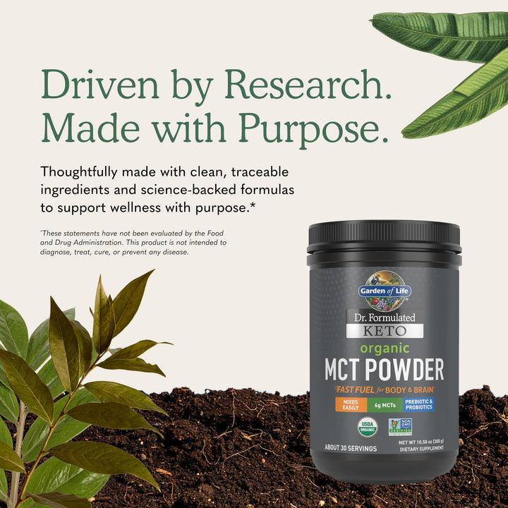 Garden of Life Dr. Formulated Keto Organic MCT Powder, 30 Servings