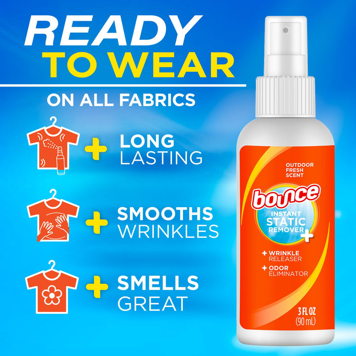 Bounce Rapid Touch-Up 3-In-1 Wrinkle Release Spray, 3 oz