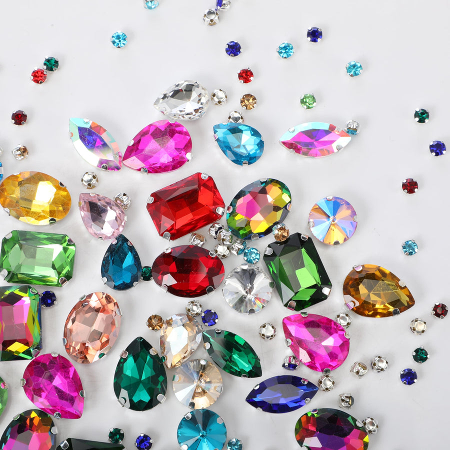 WILLBOND Sew on Rhinestones, Mixed Color, 156 Count