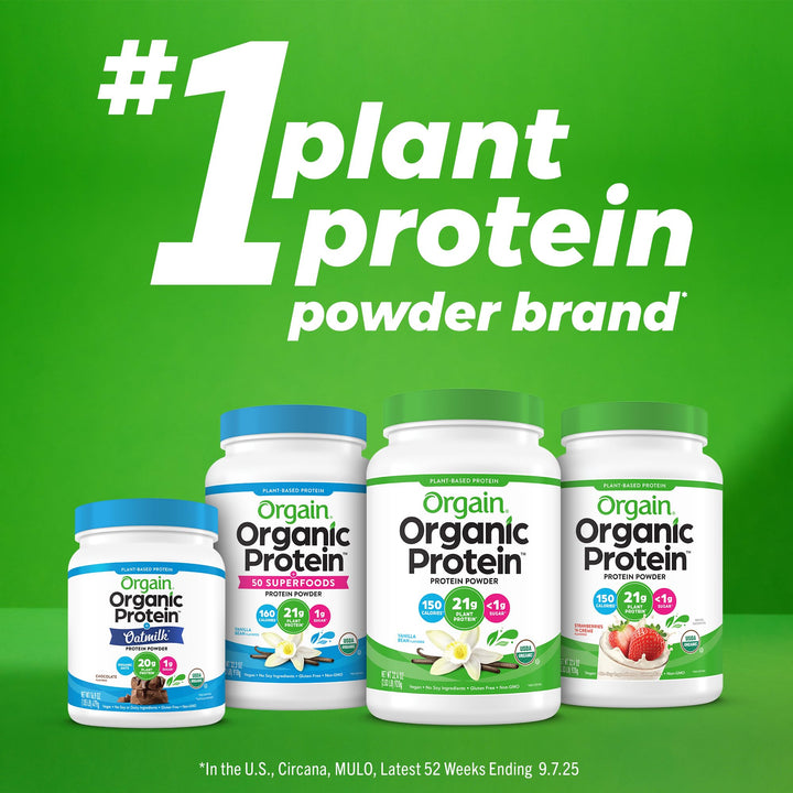 Orgain Organic Meal Protein Powder, Vanilla Bean, 2.01 lb