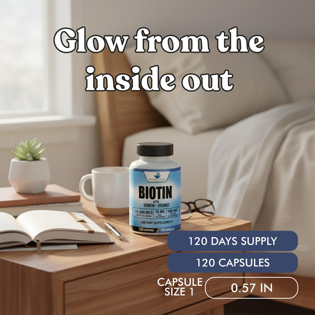 American Standard Supplements Biotin Coconut Zinc Capsules, 20000 mcg, 120 Count
