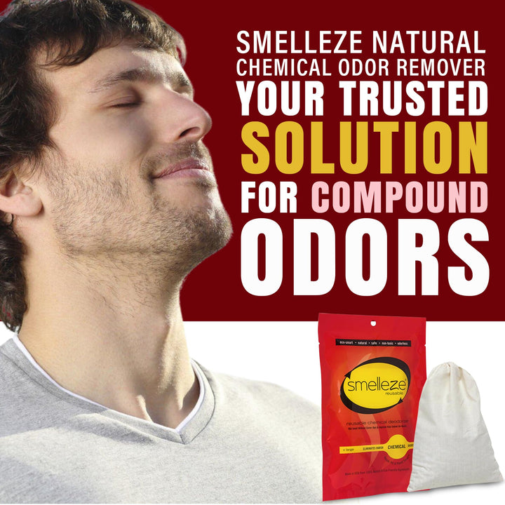 SMELLEZE Chemical Odor Eliminator Deodorizer Pouch, 150 sqft