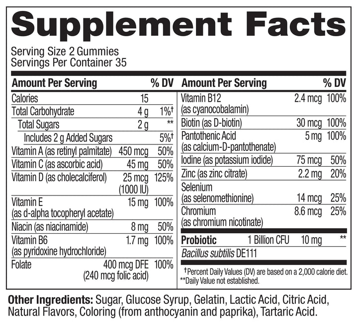 OLLY Multi + Probiotic Gummy Vitamin, 70 Count