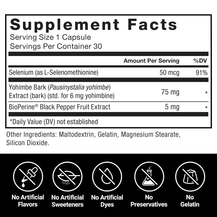 Force Factor Yohimbe Bark Extract, 6 mg, 30 Count