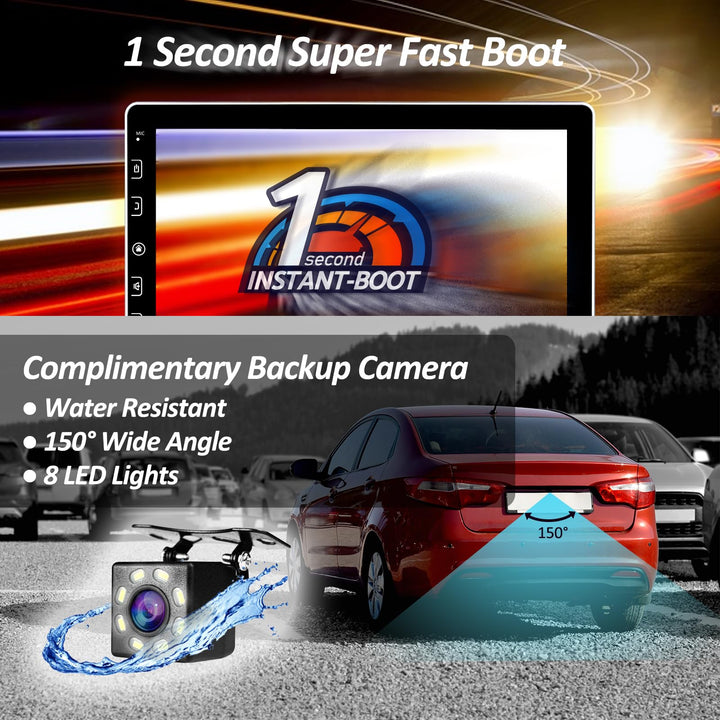 Corehan Double Din Car Stereo, 10 in Touchscreen