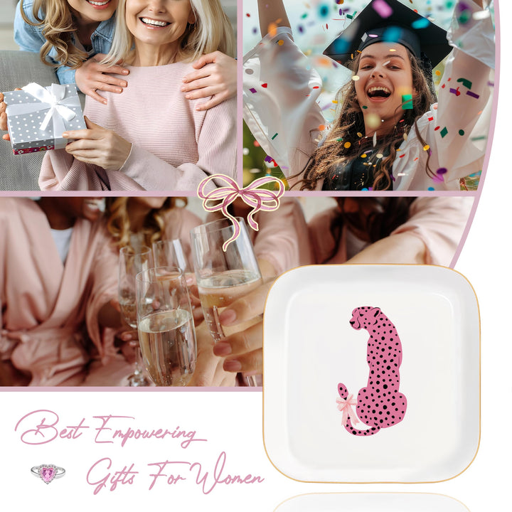 MQPPKJ Jewelry Dish, Pink Preppy Cheetah