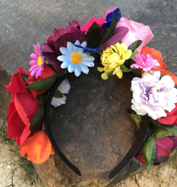 DreamLily Frida Kahlo Flower Crown Headband, Mexican Crown, M