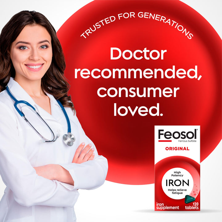 Feosol Original Iron Supplement Tablets, 325 mg, 120 Count