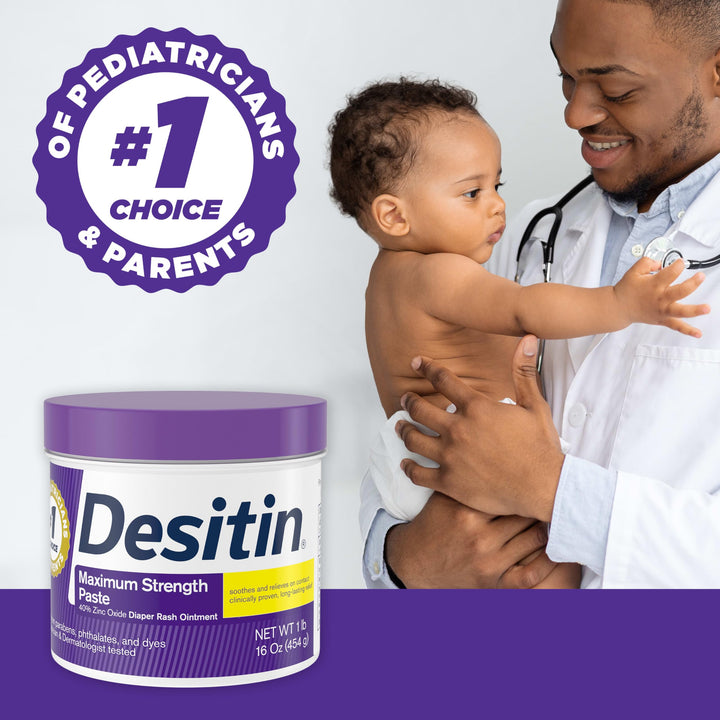 Desitin Maximum Strength Diaper Rash Cream, 40% Zinc Oxide, 16 oz