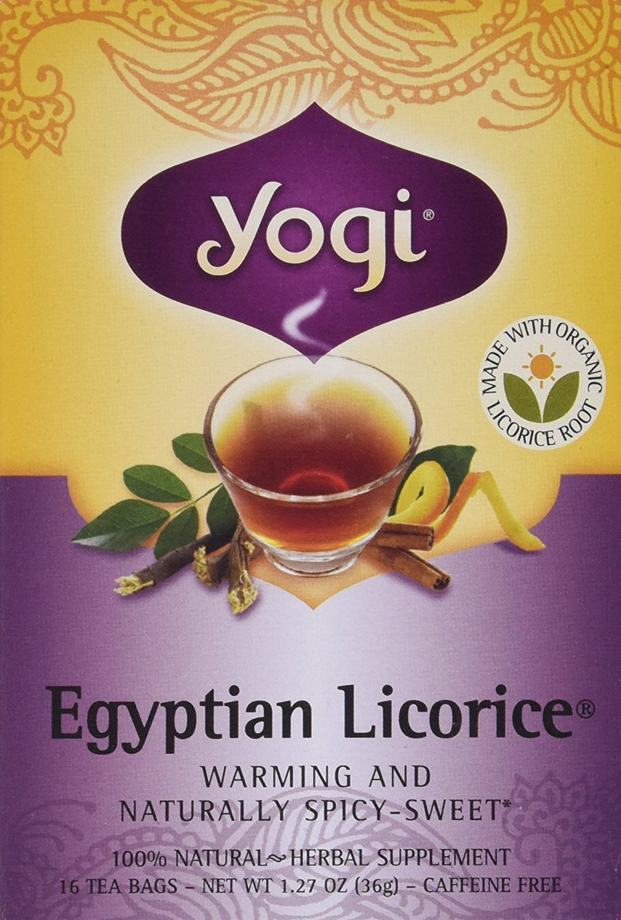 Yogi Egyptian Licorice Tea, 16 Count, Pack of 3