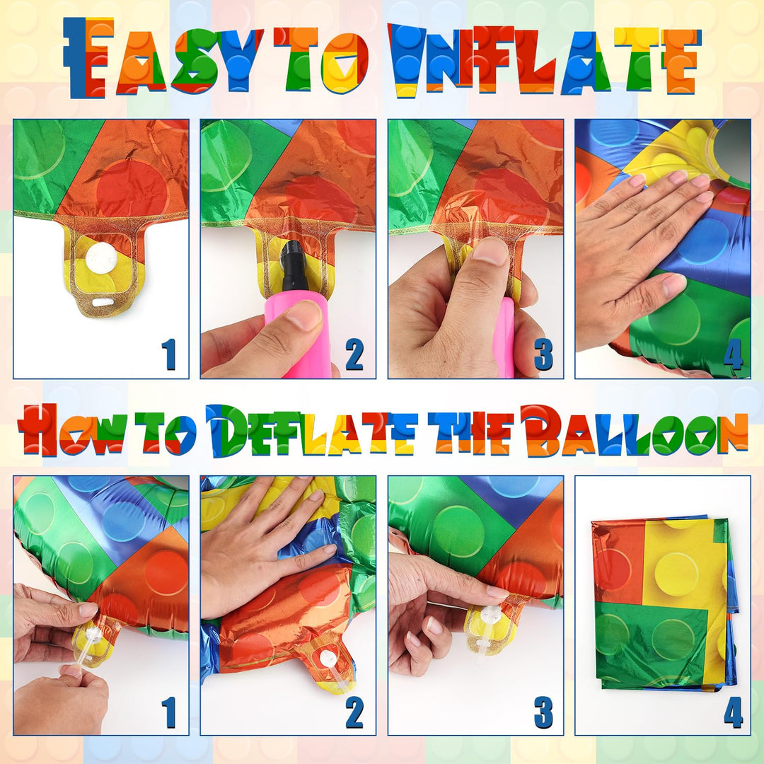 SAVITA Building Blocks Balloon, Number 4, 32 inch