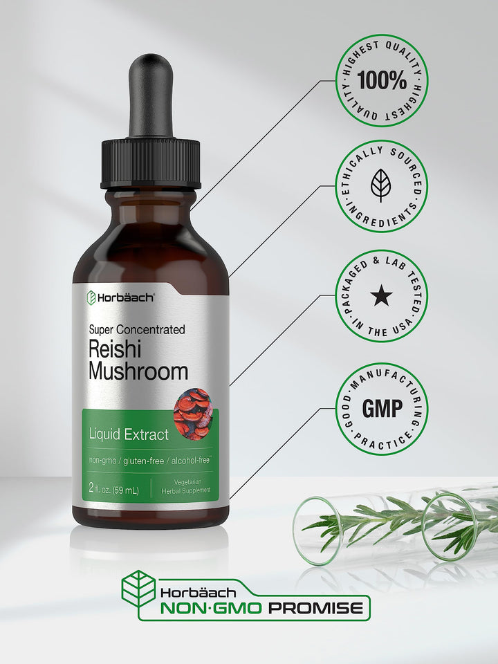 Horbäach Reishi Mushroom Extract Tincture, 2 fl oz