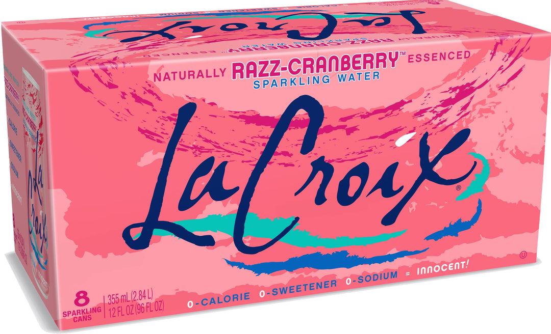La Croix Sparkling Water, Razz-Cranberry, 12 fl oz, Pack of 8