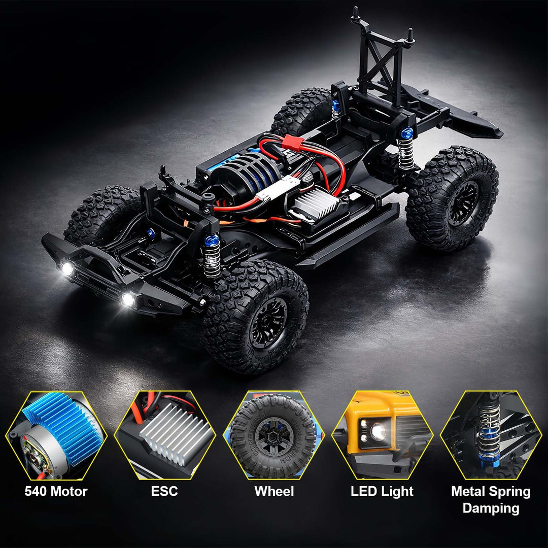 Desdoni RC Crawler 1/10 Scale RTR Remote Control Car, 2 Count