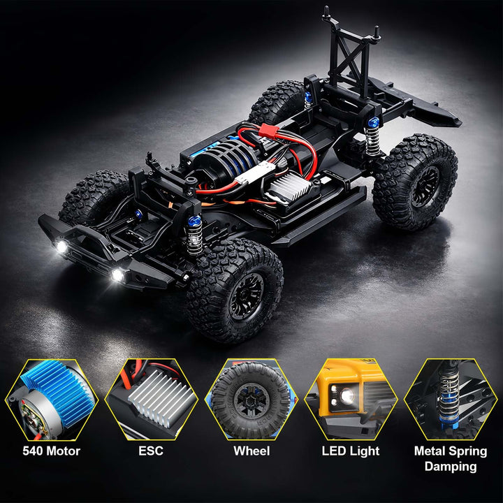 Desdoni RC Crawler 1/10 Scale RTR Remote Control Car, 2 Count